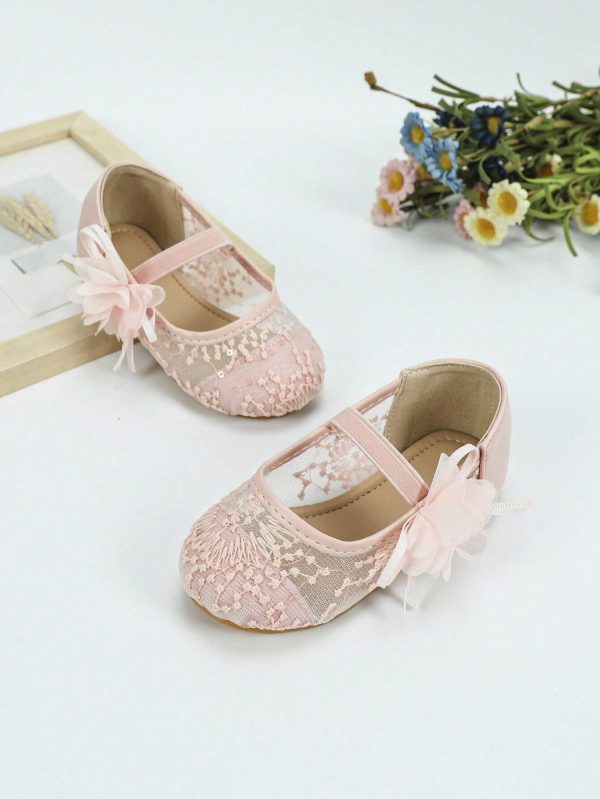 1726134504d6301eb16372ad5ba947b3c907f3f155 1 Pair New Autumn Baby Girls Comfortable Breathable Flat Lace Cloth Shoes, Infant Walking Shoes, Fashionable Girl Student Outdoor Flat Shoes
